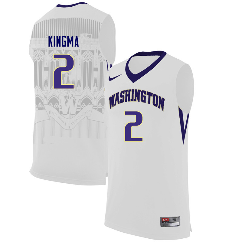 Men Washington Huskies #2 Dan Kingma College Basketball Jerseys Sale-White